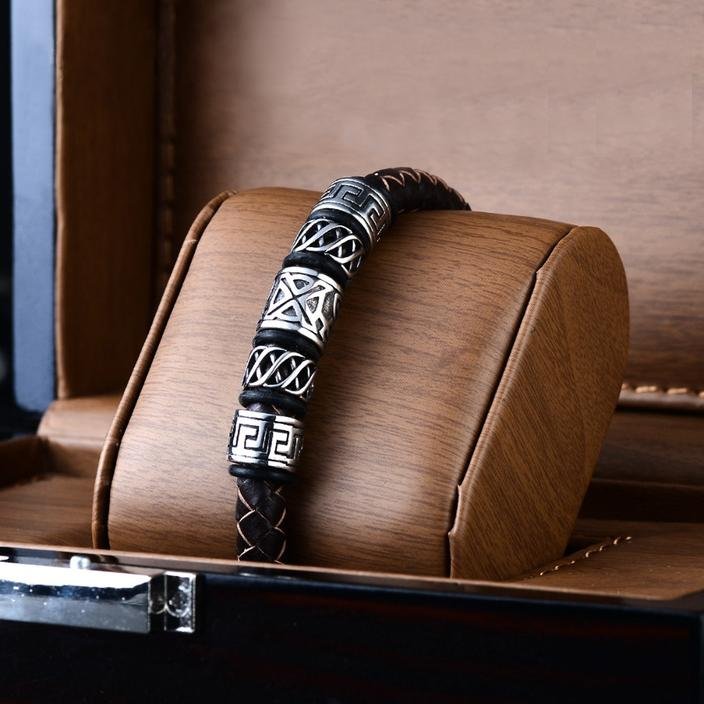 Viking Beads Genuine Leather Bracelet - VikingsBrand