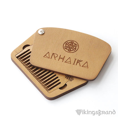 Viking Beard Comb with Odin and Huginn & Muninn