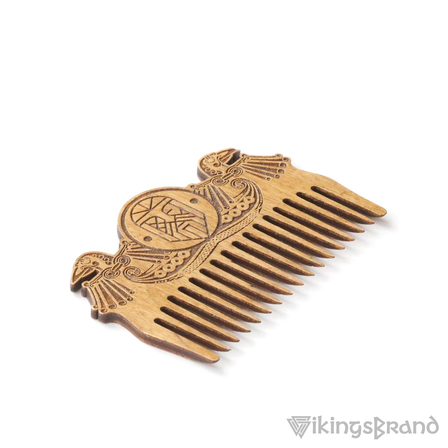 Viking Beard Comb with Odin and Huginn & Muninn