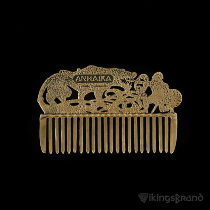 Viking Beard & Hair Brass Fenrir Comb