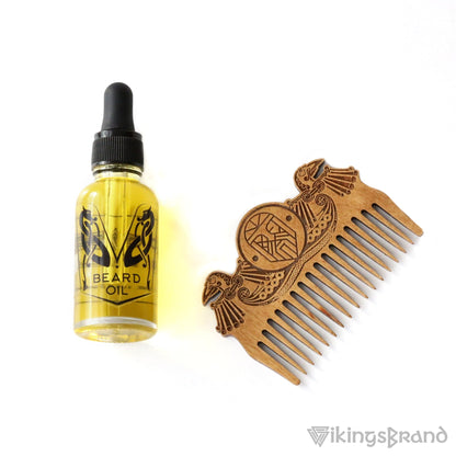 Viking Beard Premium Oil Kit with Odin's Beard Comb