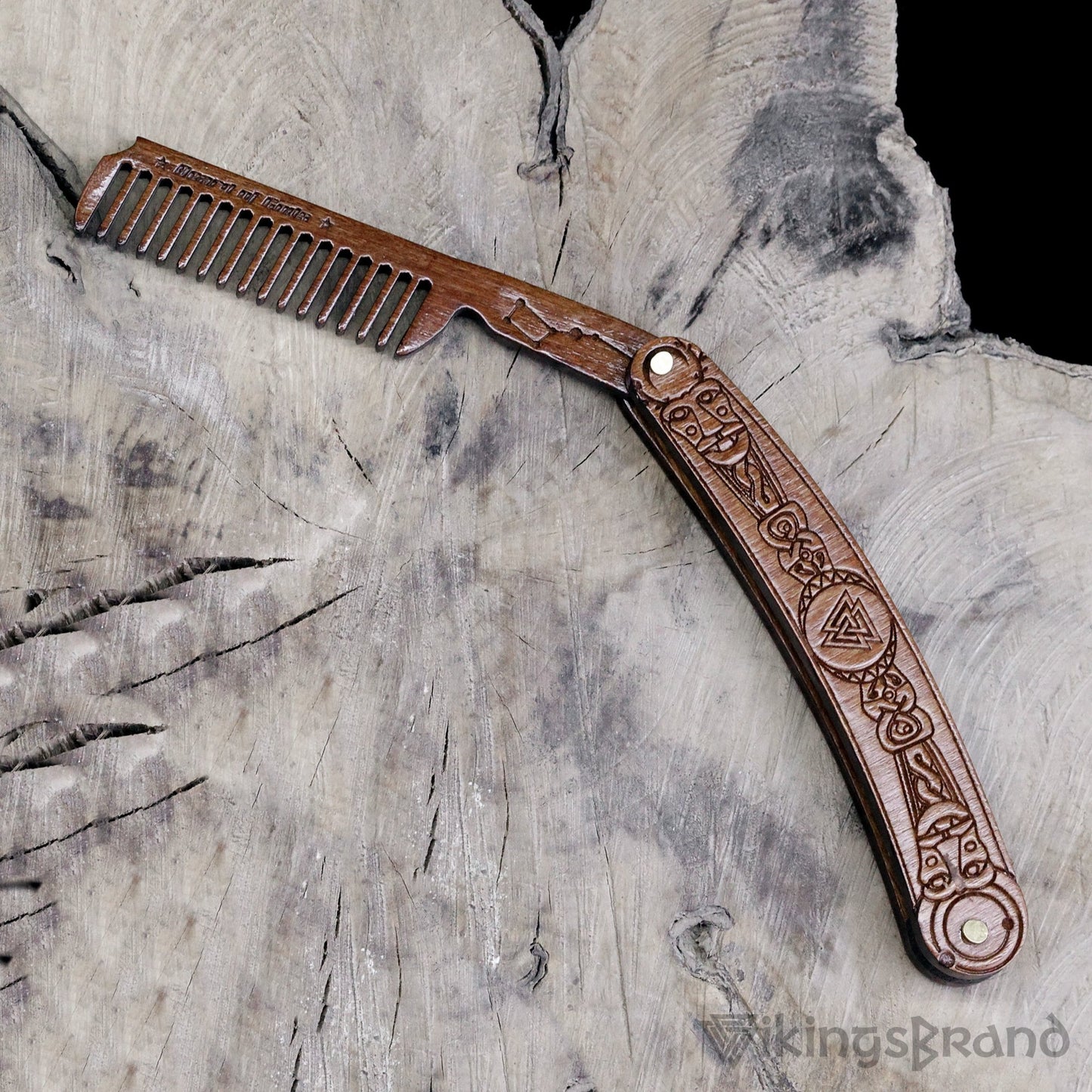 Viking Beard Valknut Comb