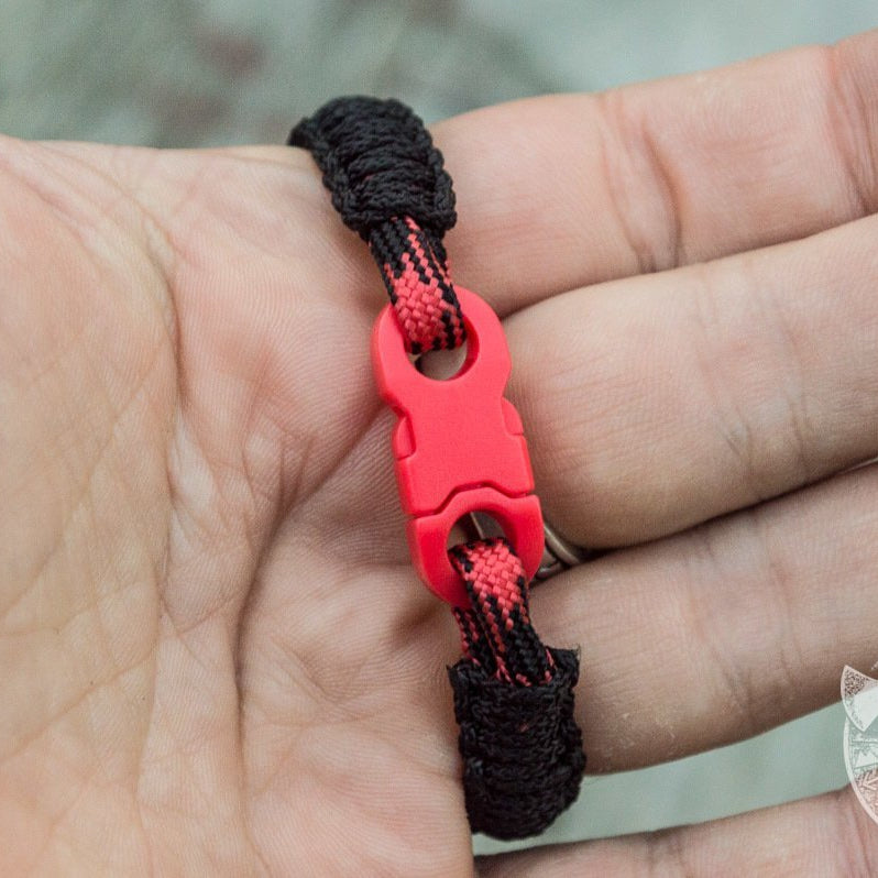 Viking Black with Red Survival Small Paracord Bracelet - VikingsBrand