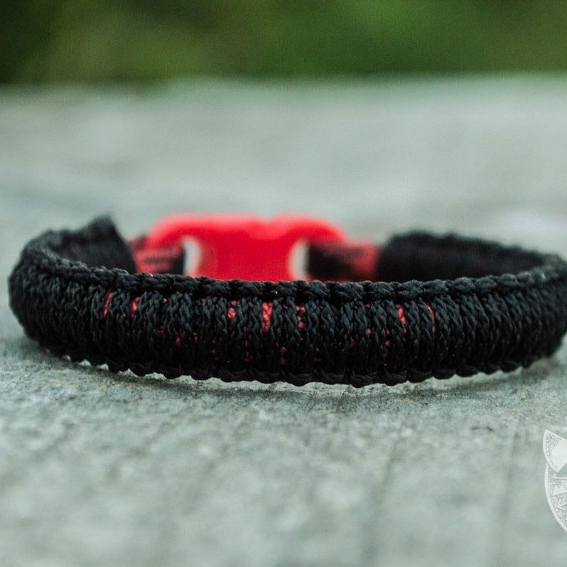 Viking Black with Red Survival Small Paracord Bracelet - VikingsBrand