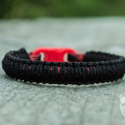 Viking Black with Red Survival Small Paracord Bracelet - VikingsBrand