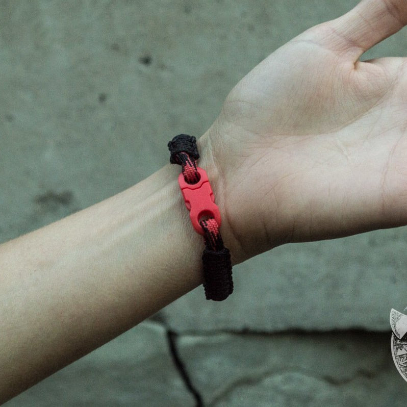 Viking Black with Red Survival Small Paracord Bracelet - VikingsBrand