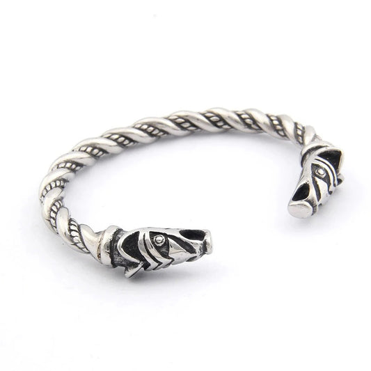Viking Bracelet for Men & Women - Wolf Head Arm Ring