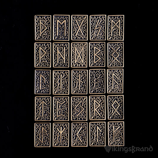 Viking Bronze Rune Set, Norse Mythology Elder Futhark