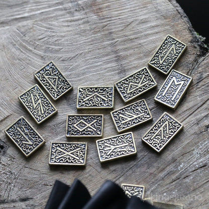 Viking Bronze Rune Set, Norse Mythology Elder Futhark