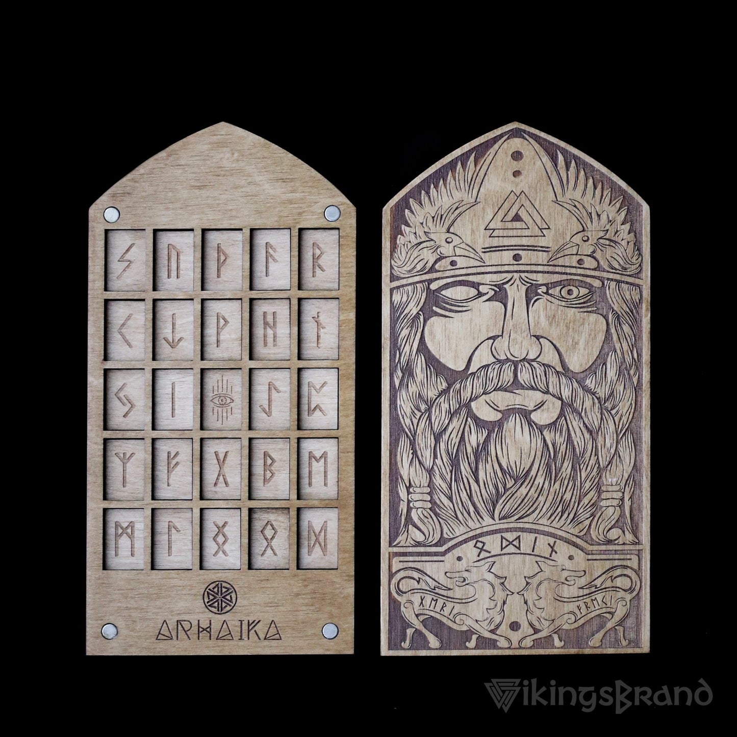 Viking Candlestick, Statue of Odin with Runes Inside