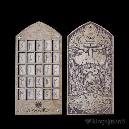 Viking Candlestick, Statue of Odin with Runes Inside