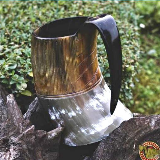 Viking Carved Drinking Horn Mug 1500ml - VikingsBrand