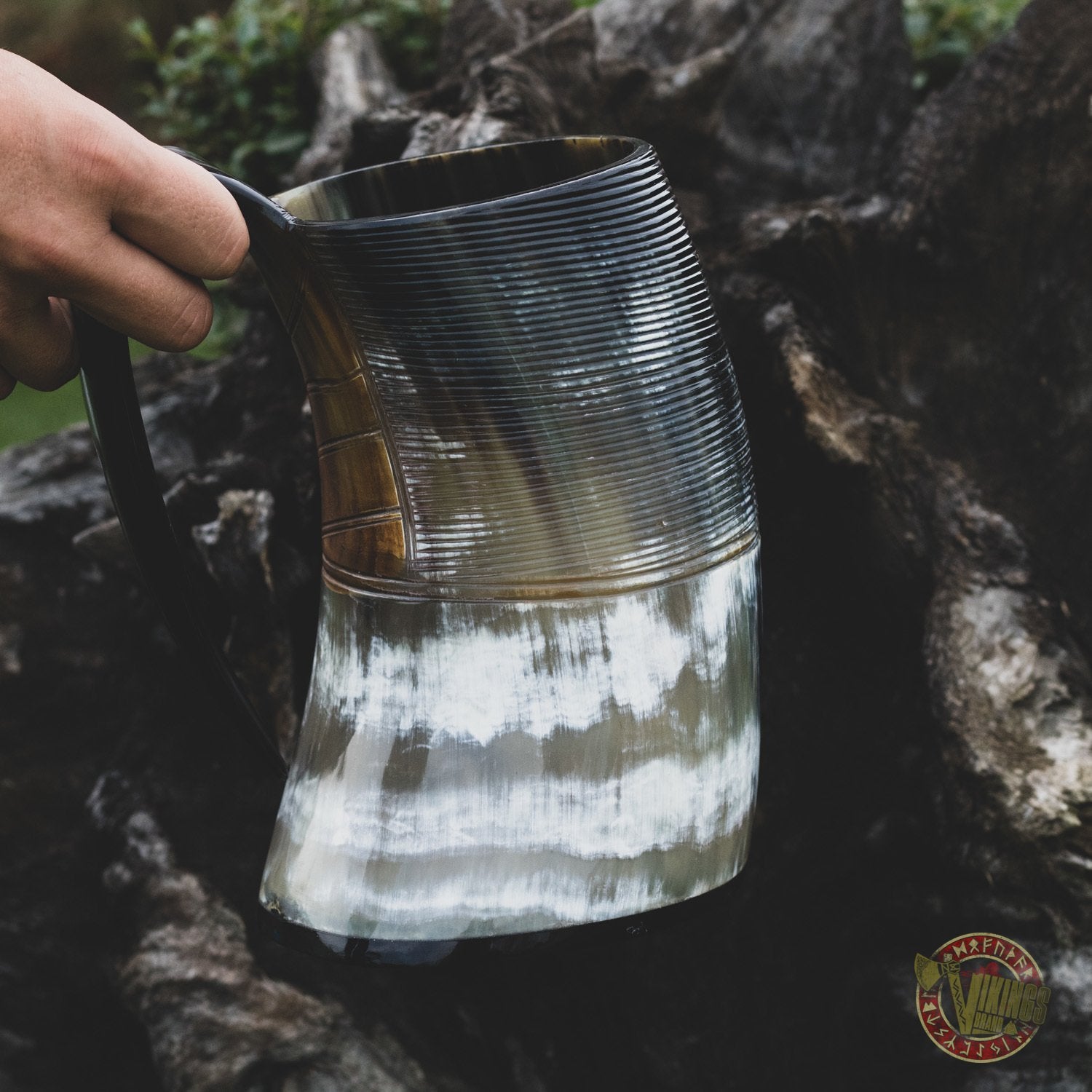 Viking Carved Drinking Horn Mug 1500ml - VikingsBrand