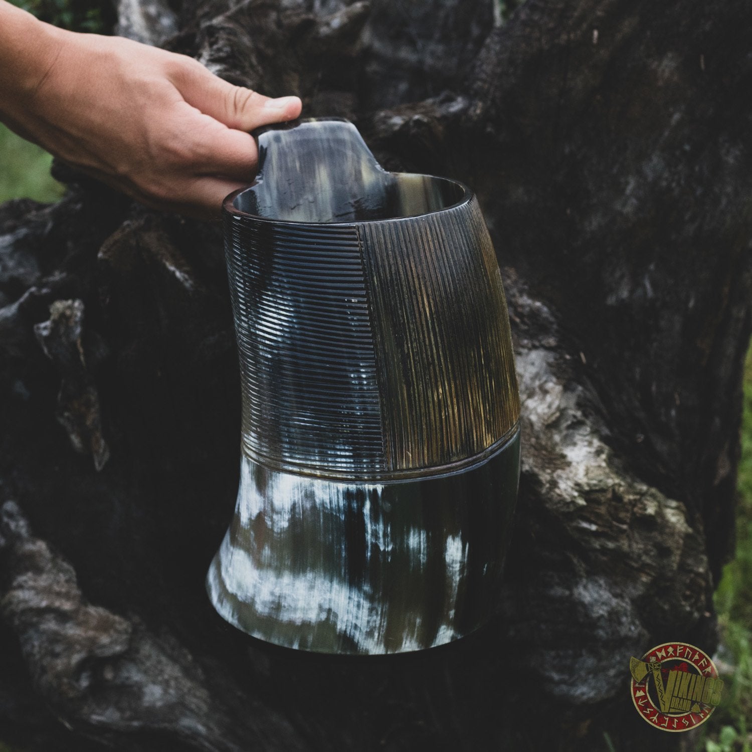 Viking Carved Drinking Horn Mug 1500ml - VikingsBrand
