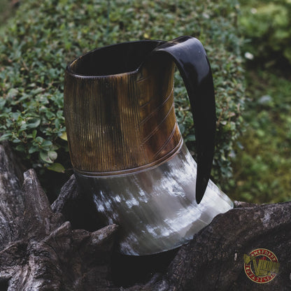 Viking Carved Drinking Horn Mug 1500ml - VikingsBrand