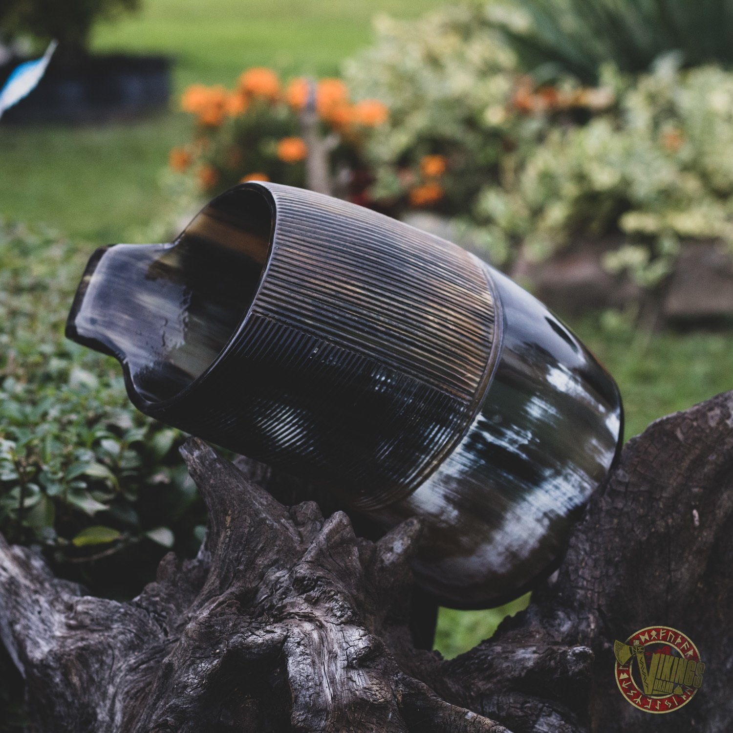 Viking Carved Drinking Horn Mug 1500ml - VikingsBrand