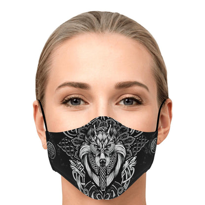 Viking Face Mask Cover with Wolf Head