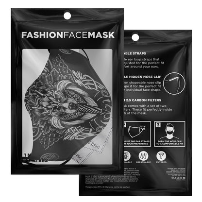 Viking Face Mask Cover with Wolf Head