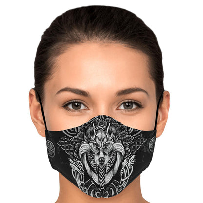 Viking Face Mask Cover with Wolf Head