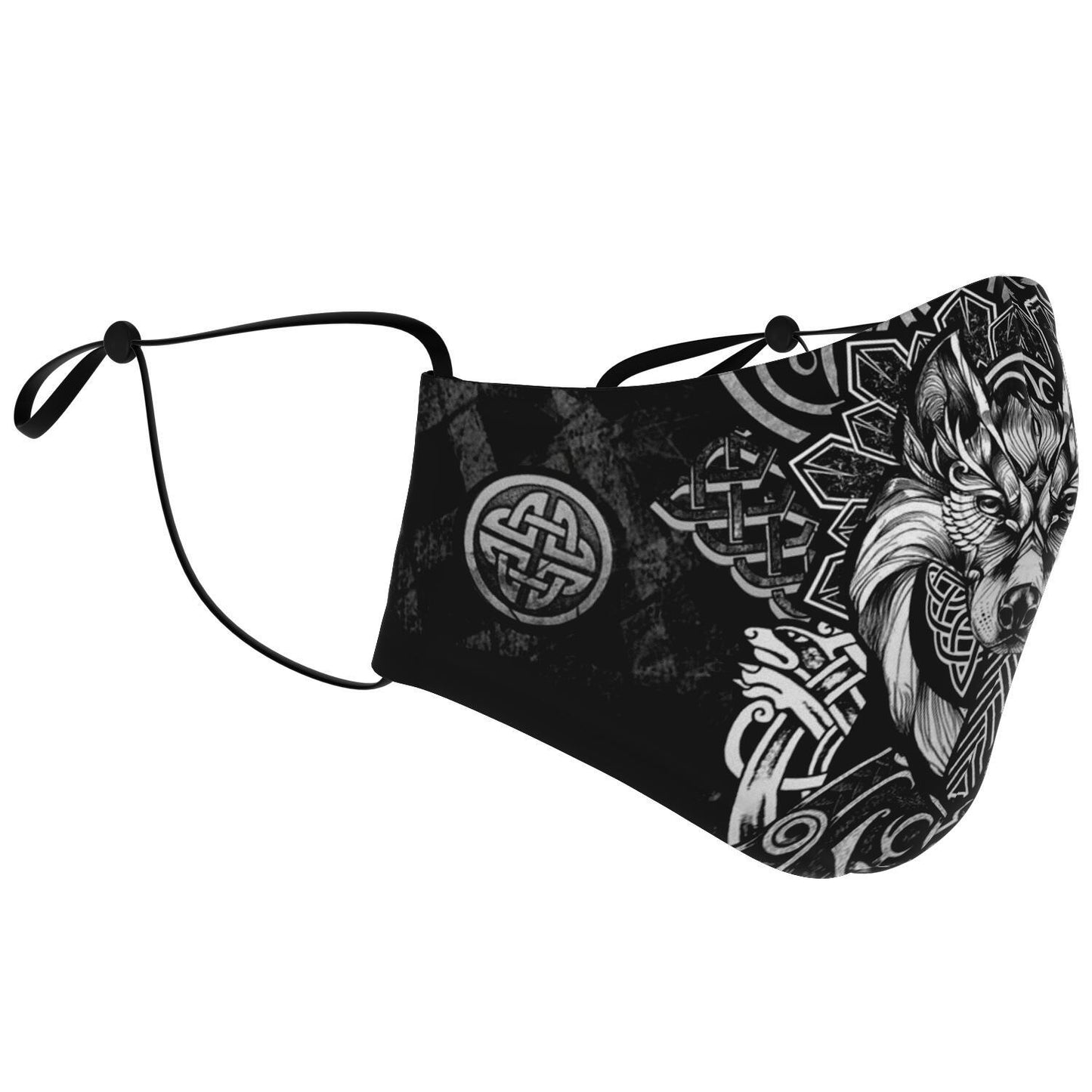 Viking Face Mask Cover with Wolf Head