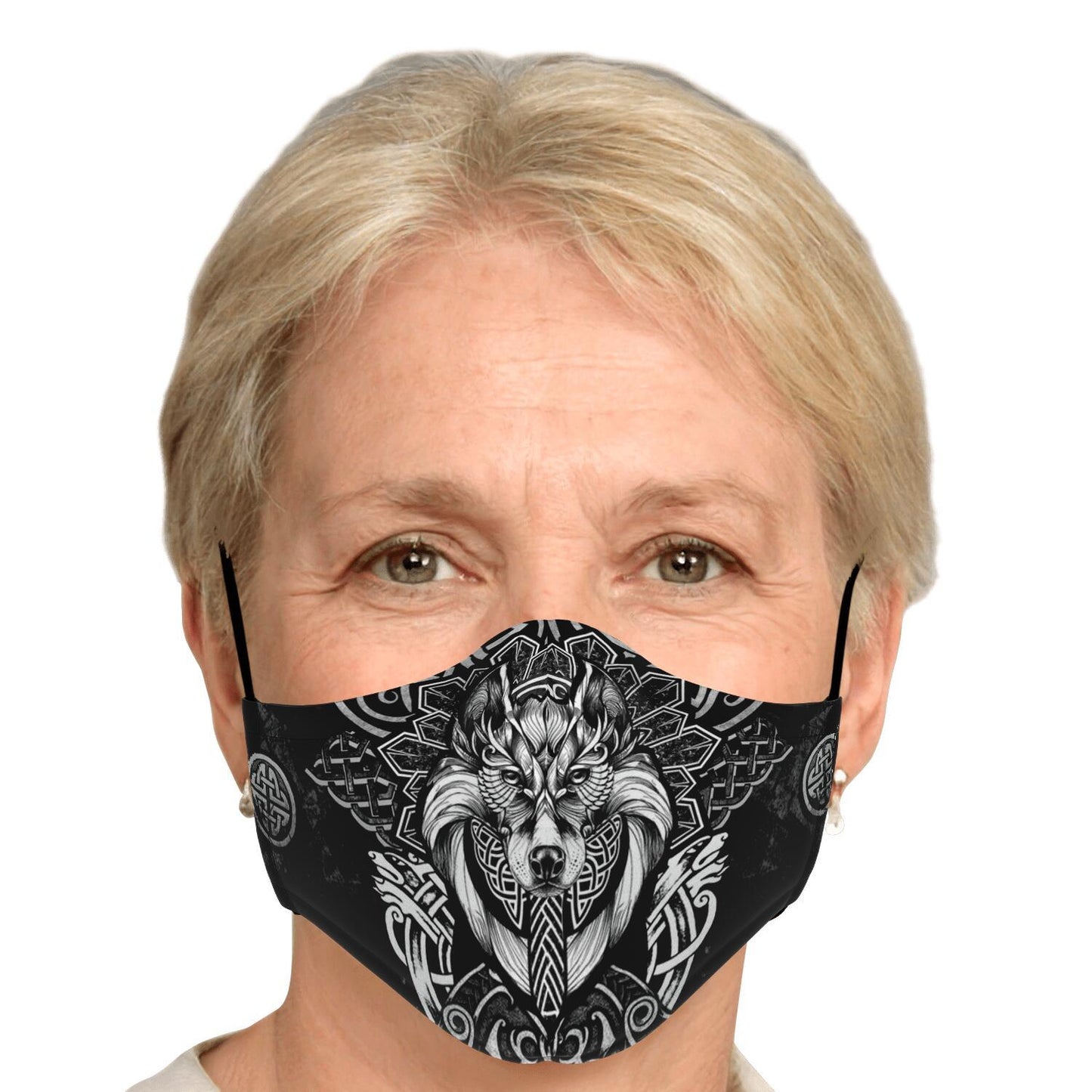 Viking Face Mask Cover with Wolf Head