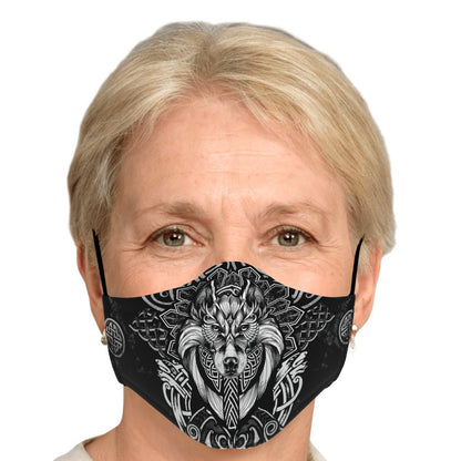 Viking Face Mask Cover with Wolf Head