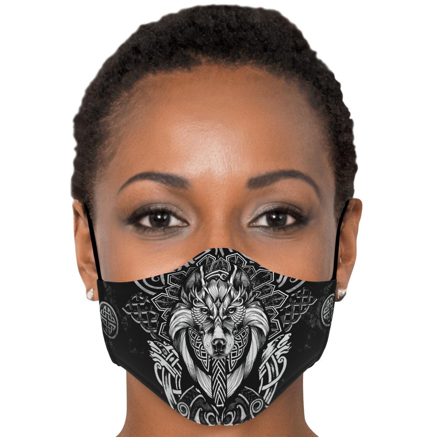 Viking Face Mask Cover with Wolf Head