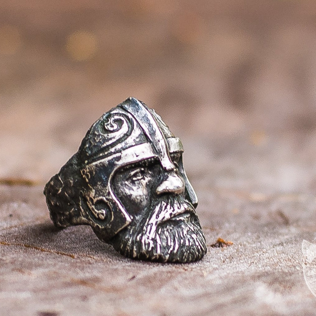 Viking Head 925 Sterling Silver Viking Ring - VikingsBrand