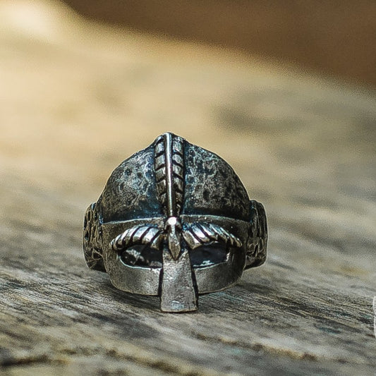 Viking Helmet 925 Sterling Silver Unique Ring - VikingsBrand