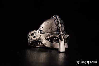 Viking Helmet Bronze Unique Ring Viking Jewelry