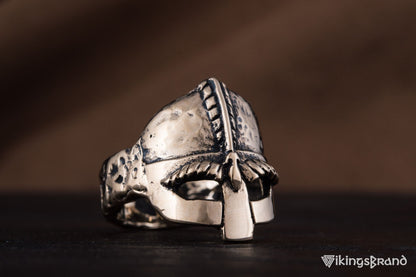 Viking Helmet Bronze Unique Ring Viking Jewelry