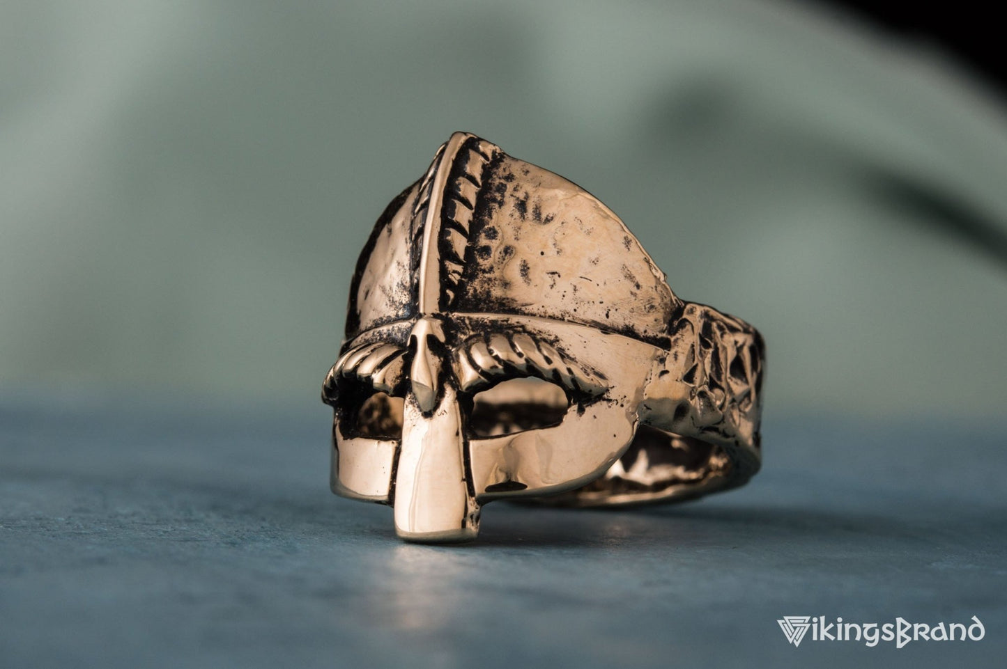 Viking Helmet Bronze Unique Ring Viking Jewelry
