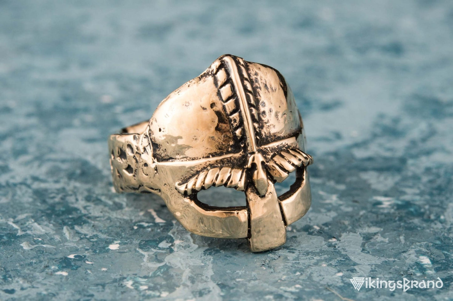 Viking Helmet Bronze Unique Ring Viking Jewelry