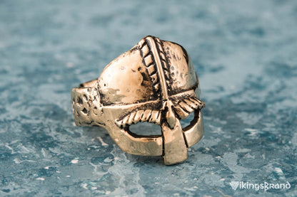 Viking Helmet Bronze Unique Ring Viking Jewelry
