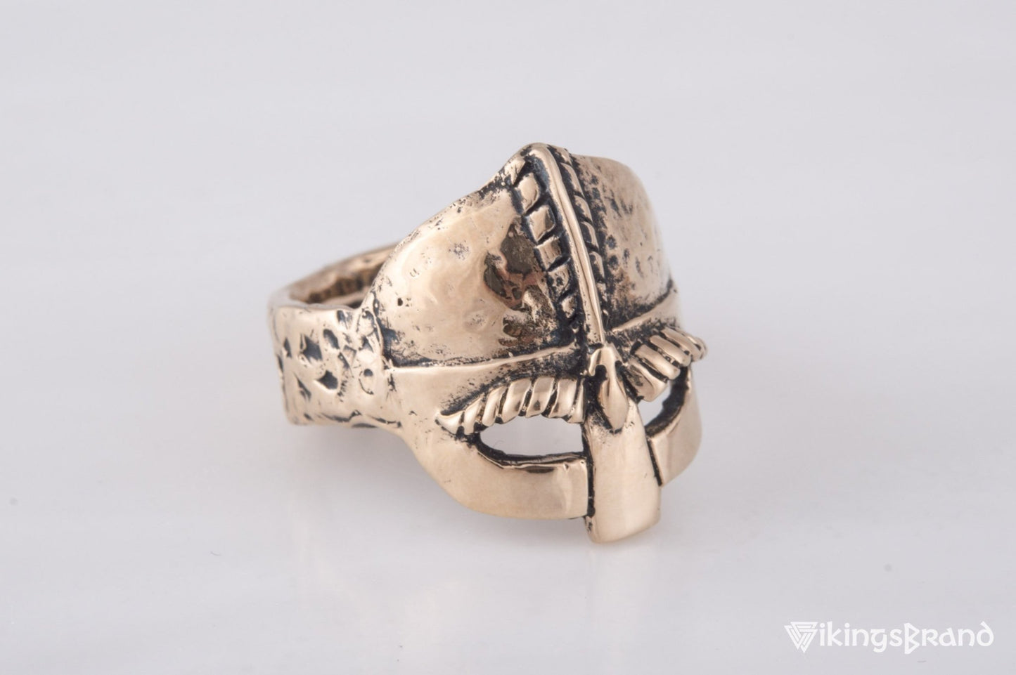 Viking Helmet Bronze Unique Ring Viking Jewelry