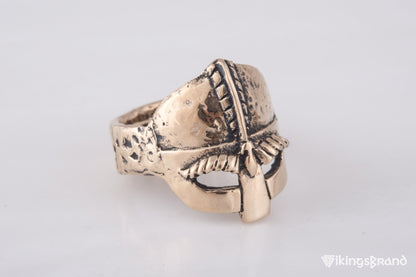 Viking Helmet Bronze Unique Ring Viking Jewelry