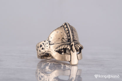 Viking Helmet Bronze Unique Ring Viking Jewelry