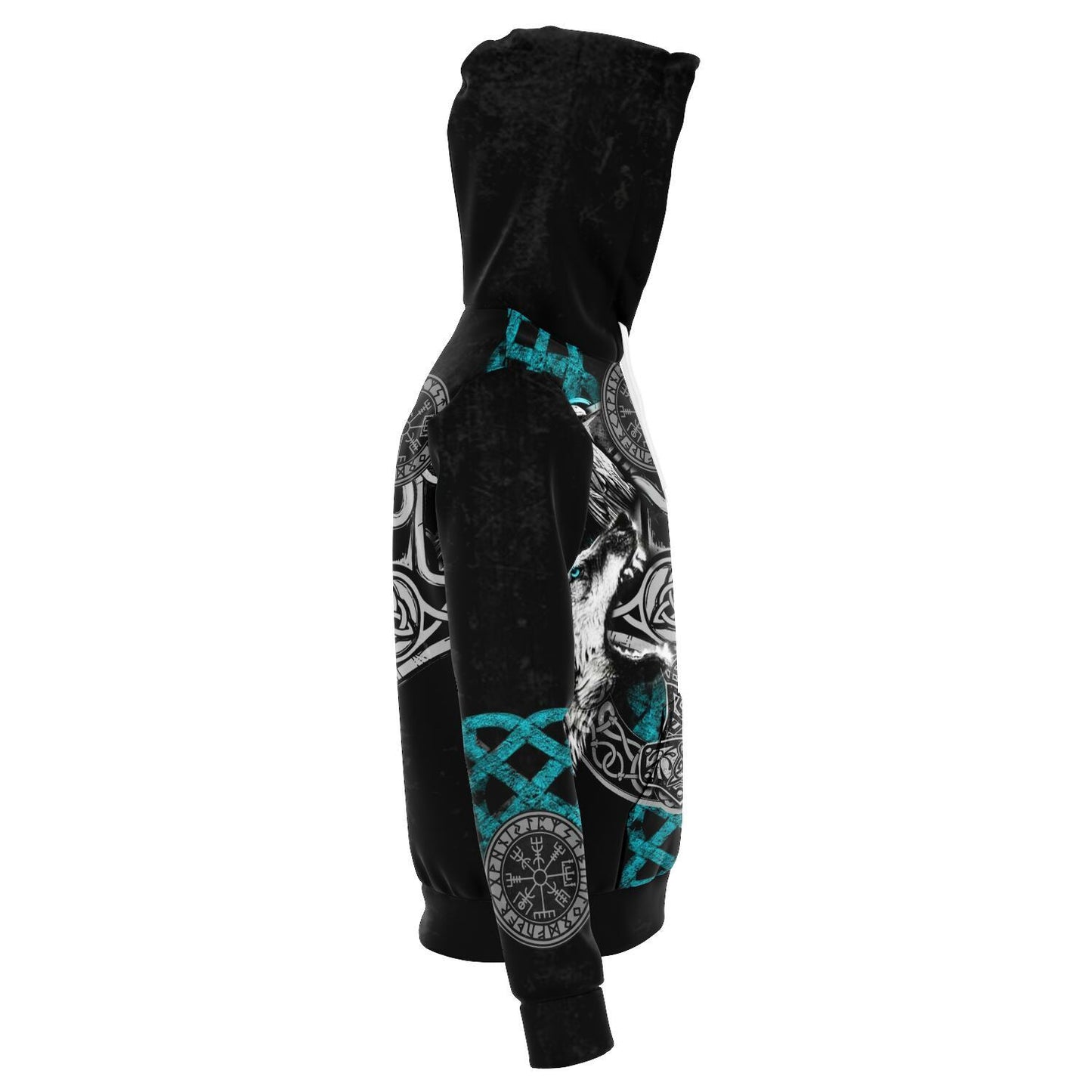 Viking Hoodie with Wolves and Ravens