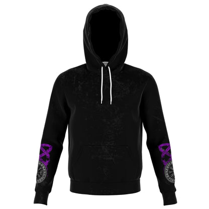 Viking Hoodie with Wolves and Ravens - Purple