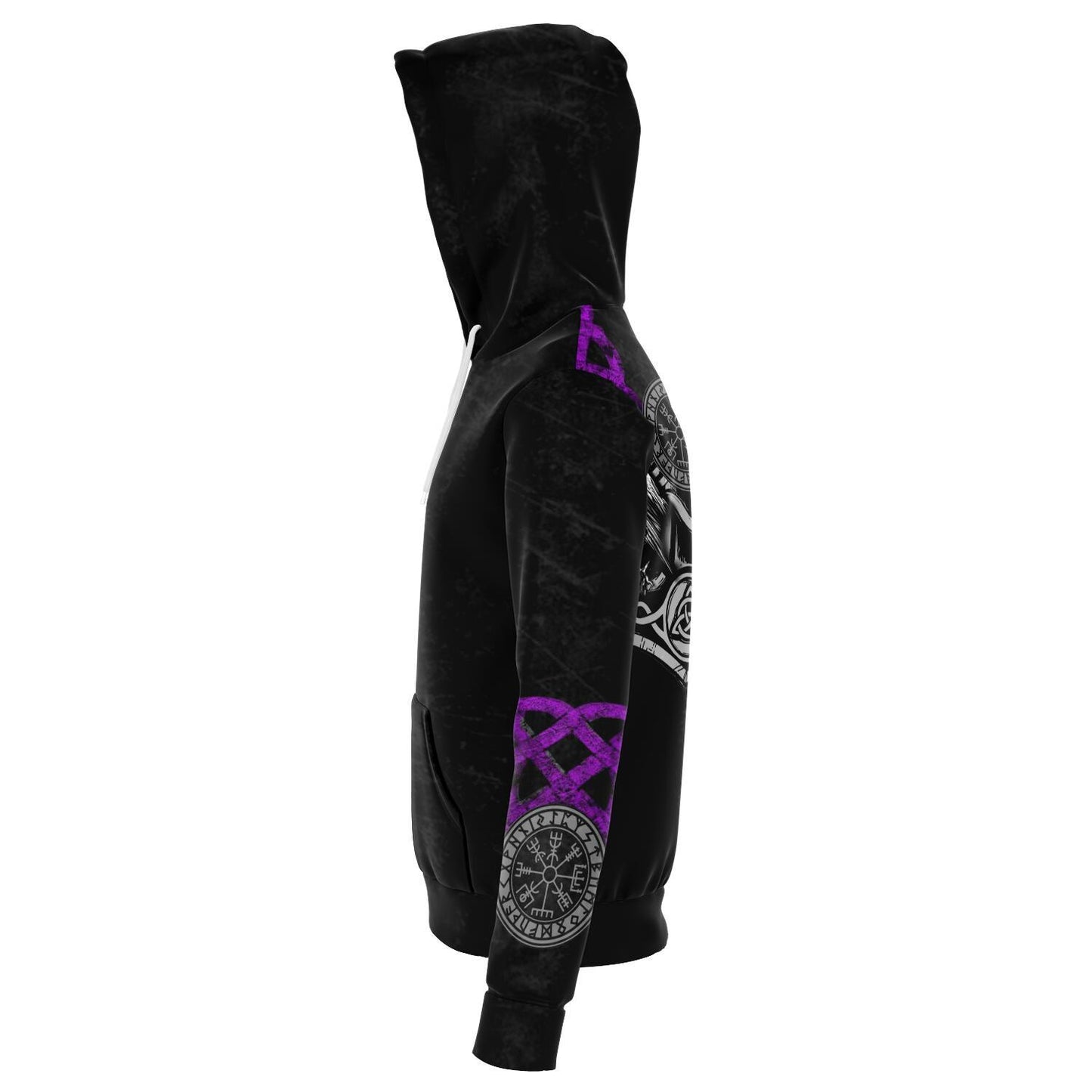 Viking Hoodie with Wolves and Ravens - Purple