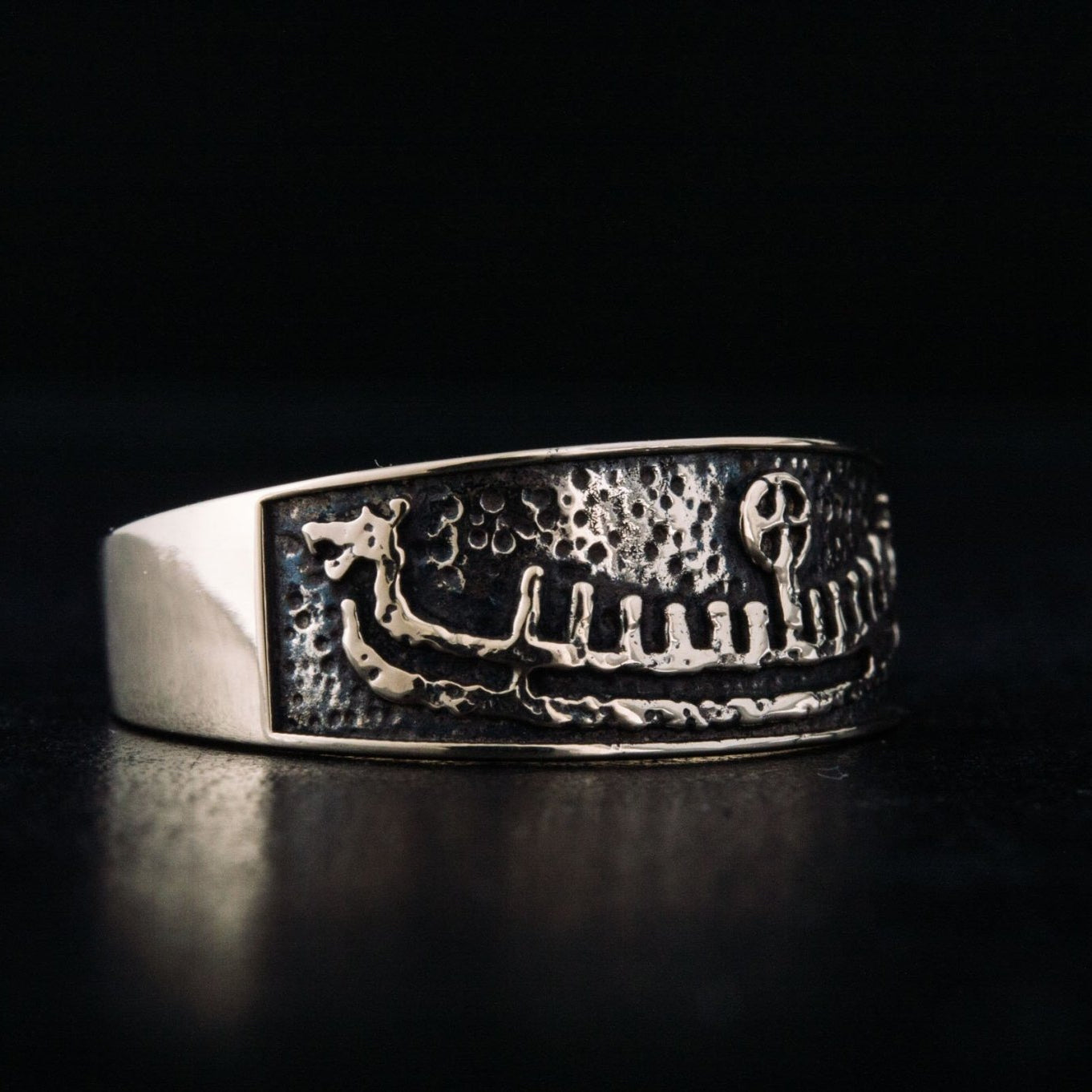 Viking Longship Bronze Ring