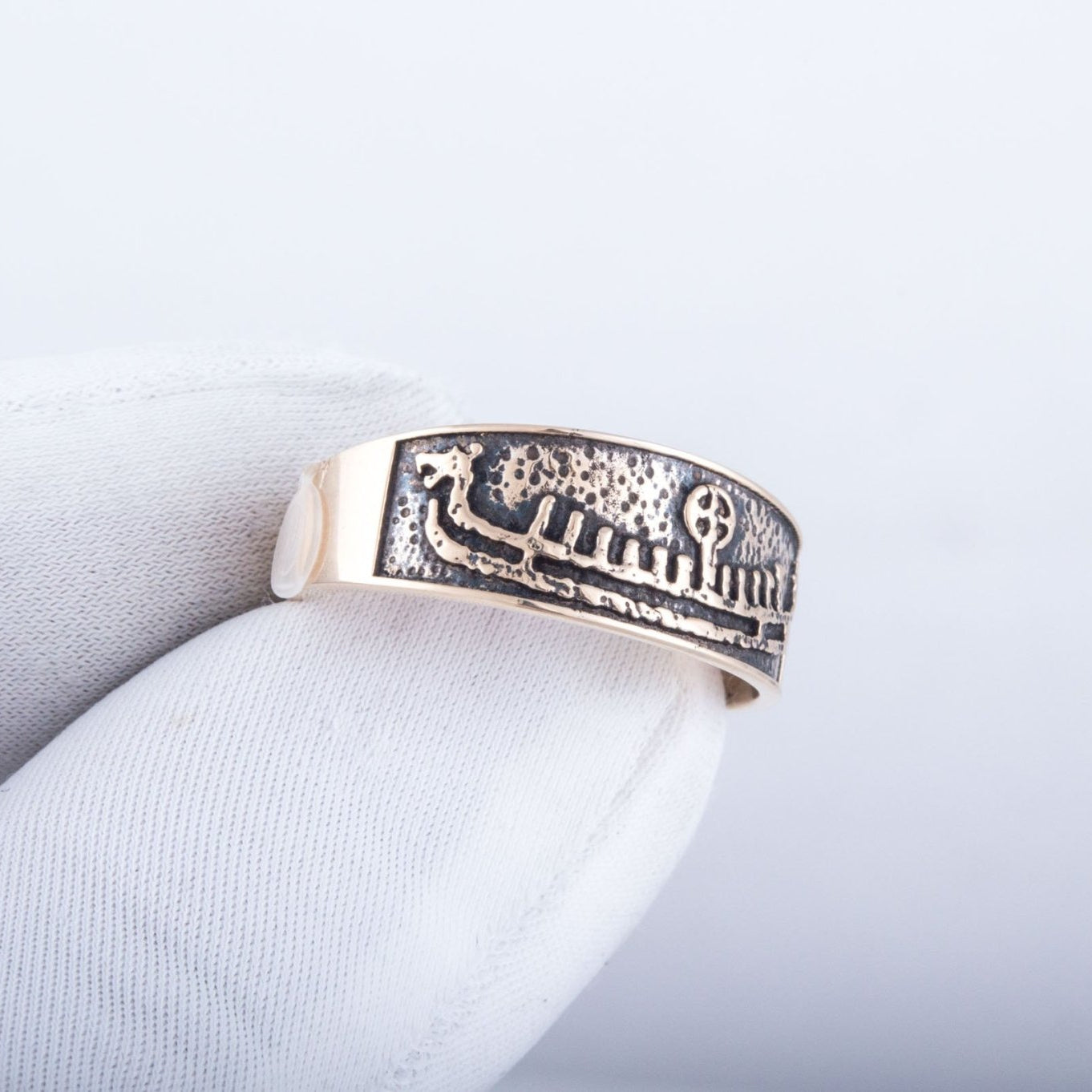 Viking Longship Bronze Ring