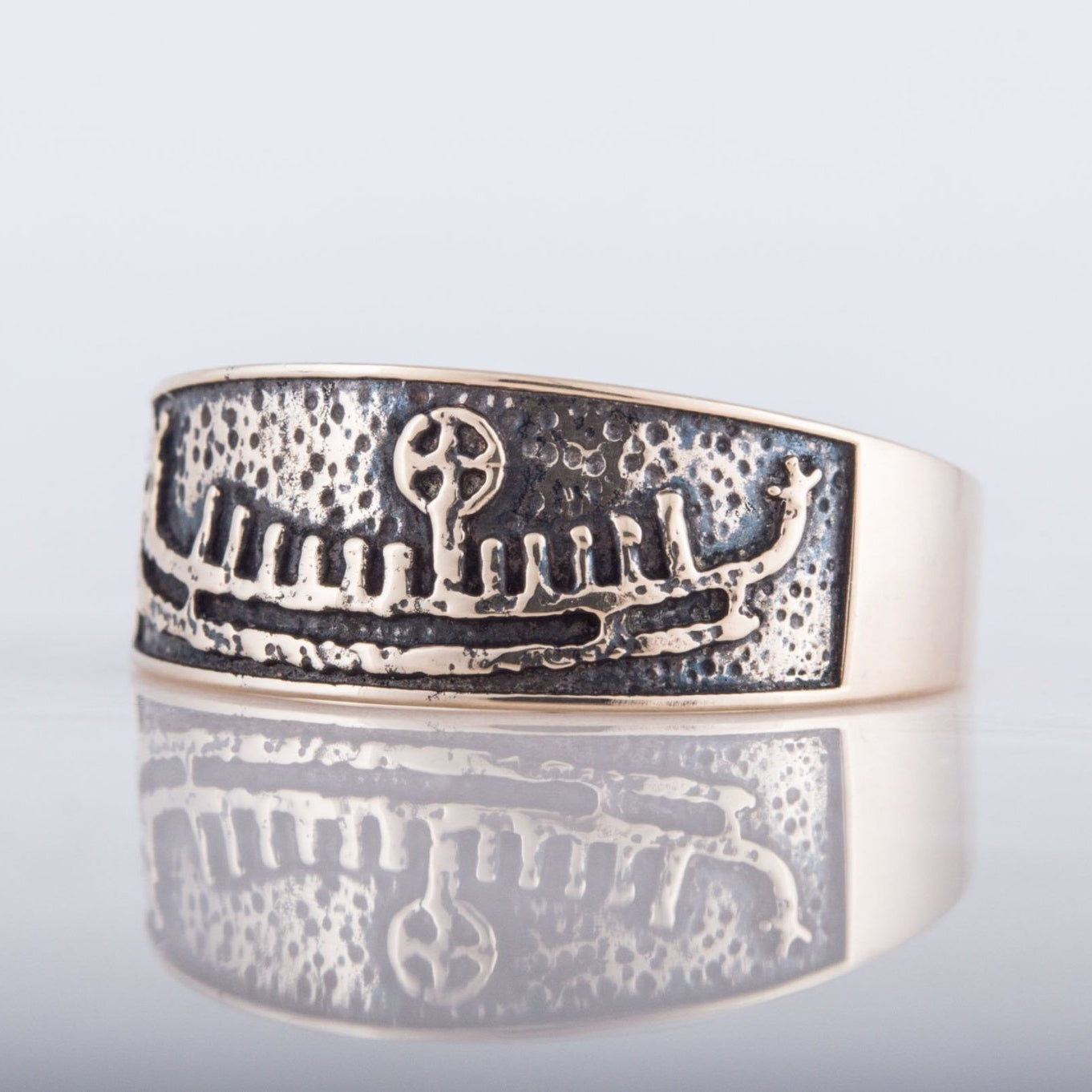 Viking Longship Bronze Ring