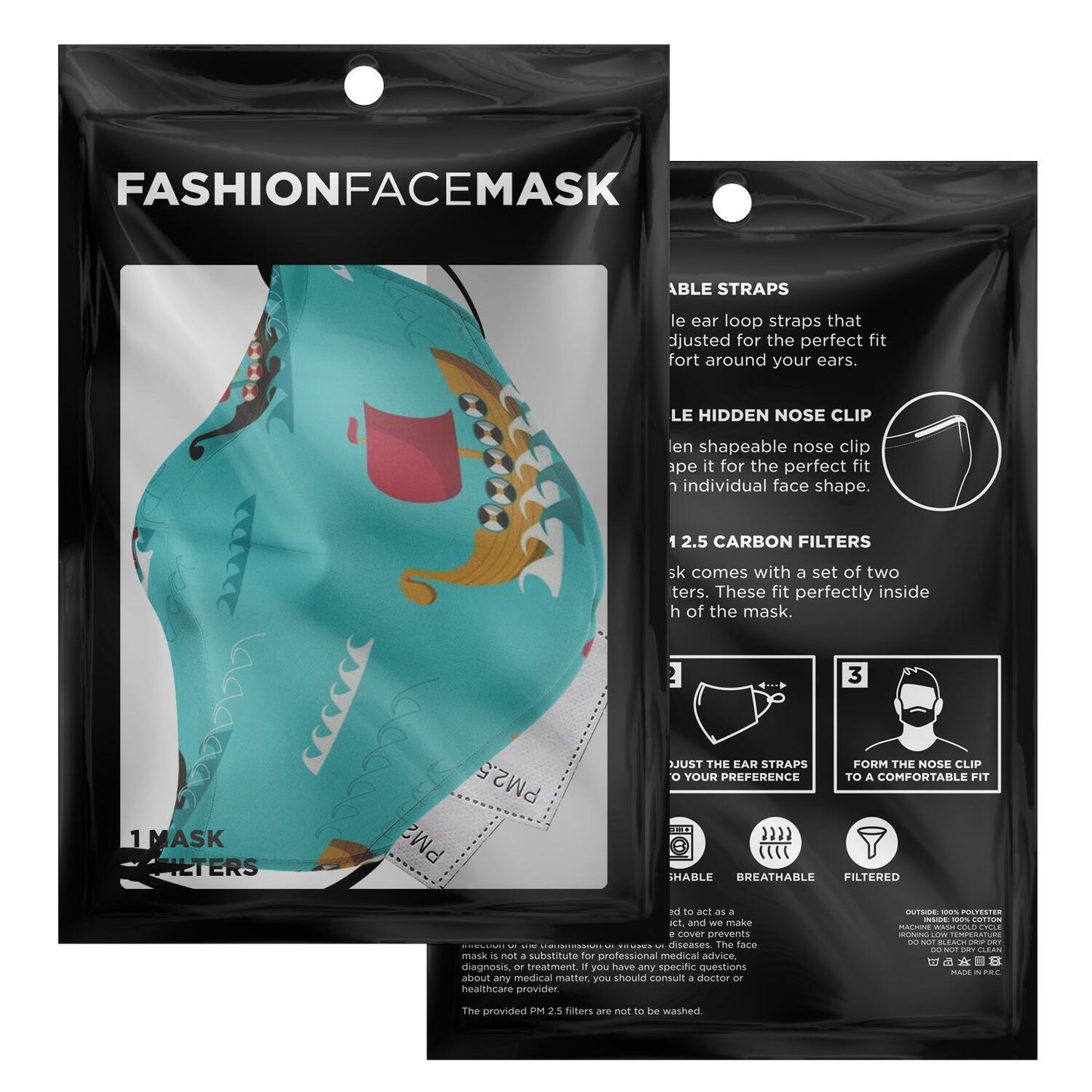 Viking Longships Face Mask Cover