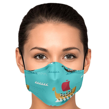 Viking Longships Face Mask Cover