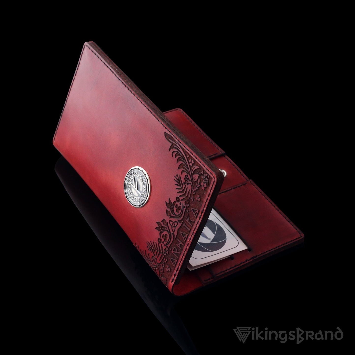 Viking Men's Genuine Leather Wallet with Fehu Rune
