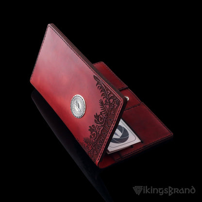 Viking Men's Genuine Leather Wallet with Fehu Rune