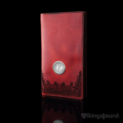 Viking Men's Genuine Leather Wallet with Fehu Rune