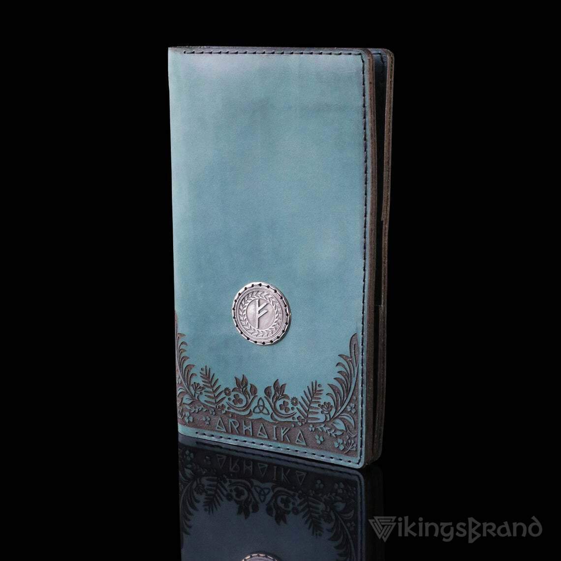 Viking Men's Genuine Leather Wallet with Fehu Rune