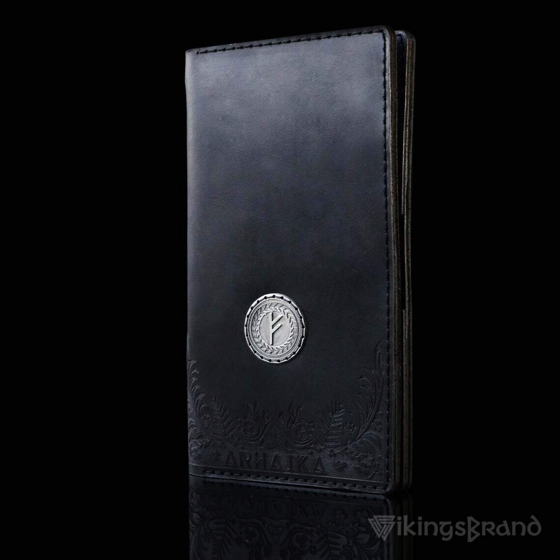 Viking Men's Genuine Leather Wallet with Fehu Rune